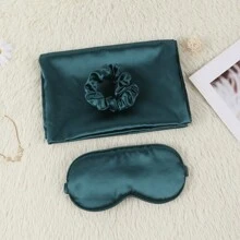 3 件装双面丝绸眼罩枕套套装,睡眠眼罩,缓解眼疲劳,适用于卧室、旅行、办公室、学校、返校用品 - 彩色 - 查看 18