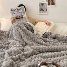 1Pc Màu Xám Nhạt Rùa Vàng Nhung Chăn Một Lớp Nhung Beibei Đa Năng Chăn Nhung Hai Mặt Thích Hợp Cho Phòng Ngủ Sofa Ký Túc Xá - Màu Xám nhạt - Xem 3