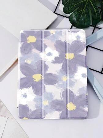 花卉設計保護套，適用於iPad 10.2吋2021/2020版，iPad 9第8代，三星Galaxy Tab A8 10.5吋 2022版，華為Matepad 10.4 / Tab / 小米套，附筆筒，支援自動睡眠/喚醒蓋