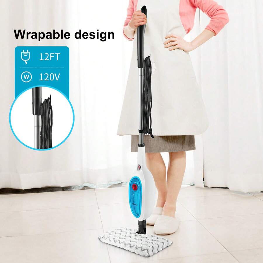 Moolan Steam Mop, 10 In 1 MultiPurpose Powerful Steam Detachable Floor Steamer For Hardwood/Tile