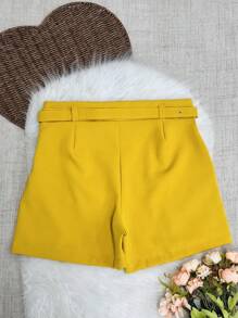 Women Shorts - 黃色 - 查看 4