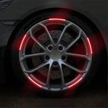 20 Chiếc Xe Bánh Xe Vành Miếng Dán Phản Quang, Nhiều Màu Sắc Phát Sáng Trong Bóng Tối Đỏ Trang Trí Bánh Xe Sọc Miếng Dán ban Đêm Miếng Dán - Đỏ - Xem 2