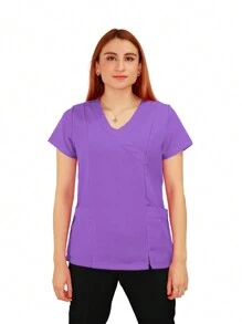 Scrub Tops - Purple - View 4