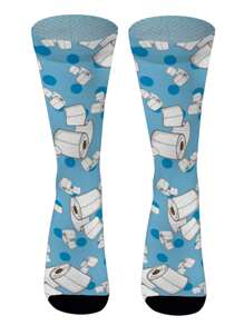 Women Over The Calf Socks - 藍白色 - 查看 1