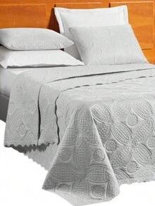 Marie Queen Premium Double-Sided Bedspread Kit 2.60m X 2.40m Various Colors Quilted 3 Pieces - 白色 - 查看 2