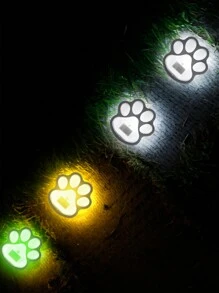 4pcs Solar Powered Cat Paw Lights, Outdoor Solar Lawn Lights, Solar Garden Stake Lights, LED Buried Landscape Lights, Solar Decorative Garden Lights
