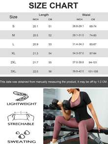 1入女士四季穿著可著用聚酯纖維材料扣環收腹衣,具有胸部支撐和腹部控制設計,非常適合運動 - 黑色 - 查看 7