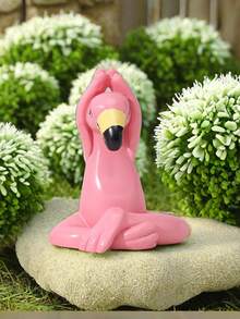 3pcs Mini Yoga Flamingo Statue - Small Gift Whimsical Kawaii Pink Flamingo Table Decor, Set Of 3 Fairy Garden Lawn Statue, Flamingo Gift For Women/Mom/Grandma/Girls - Multicolor - View 6