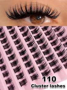 Rikuaild 110 PCS Individual Cluster Fluffy Wispy DIY Eyelash Extension Natural Look Lash Eyelash Soft Comfortable Reusable - D - Xem 1