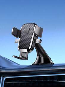 1pc New Car Dashboard Phone Holder, Suction Cup Car Phone Mount With Strong Suction, Universal Fit, Non-Blocking View - Black - View 1