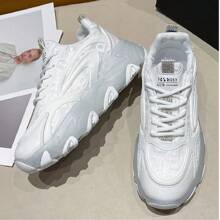 Zapatillas casuales de moda de suela gruesa, zapatos de suela gruesa. - Blanco - Ver 7