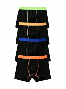 4 paquetes de ropa interior de color liso para niño pequeño - Negro - Ver 2