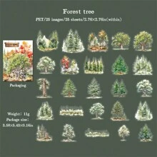 25pcs/Pack Forest Home Series Stickers, Forest Animals Theme DIY Scrapbooking Euro-Style Collage Back To School