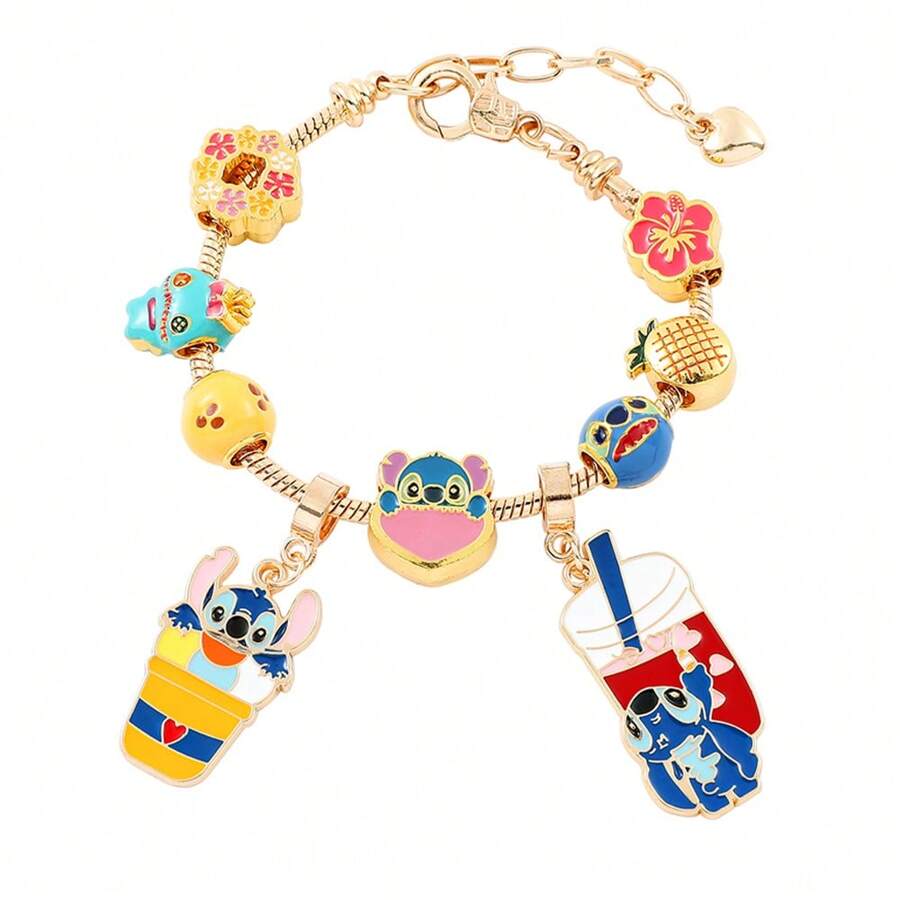 星際爭霸縫製寶寶可愛幽默吊墜手鍊，創意手工珠子DIY合金鍊家族手鍊珠寶，夏季手鍊友誼手鍊送給最好的朋友2024夏季新版本 - DIY手鍊 - 查看 1