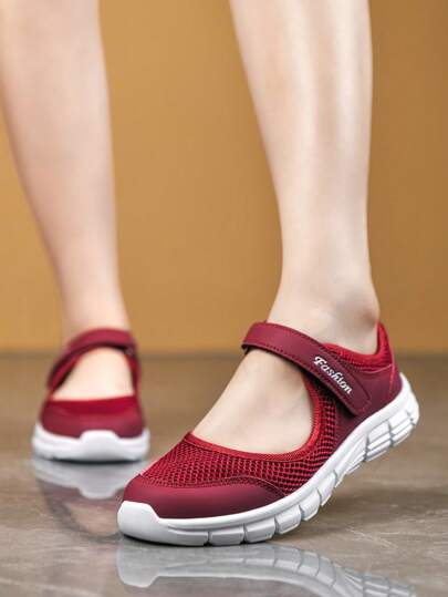 Sandalias casuales de malla de verano para mujer, zapatos deportivos ligeros y transpirables, antideslizantes, cómodos, zapatos de baile en oferta