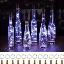 3/10 piezas, 20 luces LED para botellas, 2 metros (78.74 pulgadas) de luz de corcho, luces de cadena para botellas de vino con forma de uva para fiestas, bodas, días festivos de Halloween, Acción de Gracias, decoración navideña, decoración del hogar, decoración de dormitorio, decoración interior, decoración de bodas, decoración navideña y decoración de días festivos