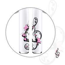 ROCKBEAR 音符和谐贴纸保护套兼容第二代 Pro，粉色旋律优雅皮肤、贴花、包装和 EarPods 外壳配件，适合青少年、女性和男性的和谐礼物，包括清洁套件 - 粉色 - 查看 9