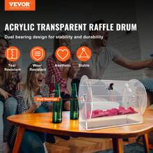 Acrylic Raffle Drum,Professional Raffle Ticket Spinning Cage With 2 Keys, Transparent Lottery Spinning Drawing, Holds 5000 Tickets Or 200 Raffle Balls, Raffle Ticket Box For Lottery Games Bingo - White - View 2