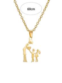 Mom Daughter Pendant Mother's Day Necklace Stainless Steel Jewelry For Women Wife Men Family Charm Love Gifts Valentines,Mom,Mother,Mother's Day,Gift - Gold - View 7