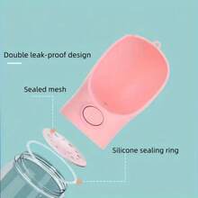 1pc Leak-Proof Portable Outdoor Plastic Pet Water Bottle For Dogs, With Cup Attached - Multicolor - View 6