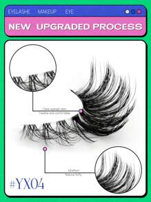 GROINNEYA 猫眼睫毛 5 对透明带状假睫毛狐狸眼睫毛仿貂睫毛自然睫毛睫毛延长化妆（YX04）条状睫毛，睫毛，睫毛，假睫毛