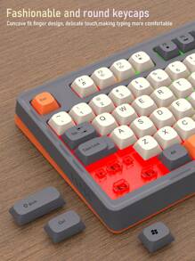 RAIKU Juego de teclado con cable de membrana con diseño Thunder Que T98, con retroiluminación tricolor de sensación mecánica para computadora de escritorio de oficina y juegos. Incluye conjunto de teclado con retroiluminación. - Juego de teclado y mouse con cable para juegos T98 - Ver 8