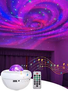 1 pieza Lámpara de proyección romántica de cielo estrellado con LED, USB, control remoto inalámbrico, música, efecto de estrellas giratorias, lámpara láser para crear una atmósfera de ensueño, techo del dormitorio y ayuda para dormir (conectada a la corriente eléctrica) - Lámpara de proyector - Ver 6