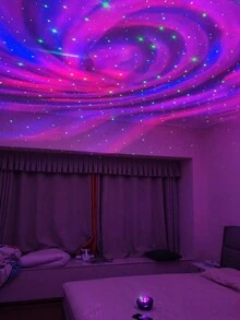 1 pieza Lámpara de proyección romántica de cielo estrellado con LED, USB, control remoto inalámbrico, música, efecto de estrellas giratorias, lámpara láser para crear una atmósfera de ensueño, techo del dormitorio y ayuda para dormir (conectada a la corriente eléctrica) - Lámpara de proyector - Ver 10