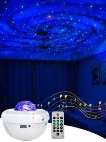 1 pieza Lámpara de proyección romántica de cielo estrellado con LED, USB, control remoto inalámbrico, música, efecto de estrellas giratorias, lámpara láser para crear una atmósfera de ensueño, techo del dormitorio y ayuda para dormir (conectada a la corriente eléctrica) - Lámpara de proyector - Ver 9