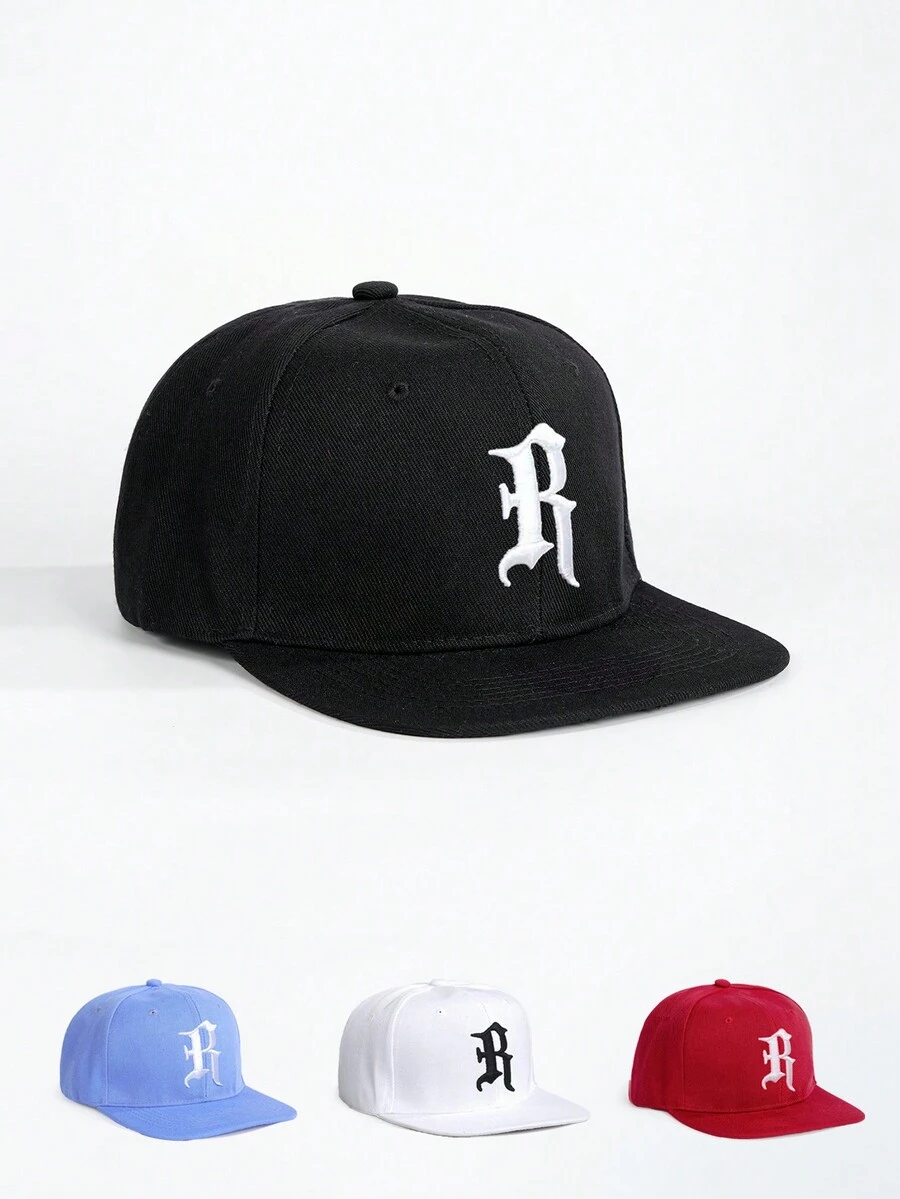 1pc Embroidered R Letter Baseball Cap With Adjustable Strap And Sun Protection Function For Outdoor Activities, Travel, Beach Vacation In Spring And Autumn, Suitable For Men In Y2k Style Street