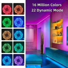 HBOWMDJIA 50ft-200ft LED Strip Lights For Bedroom, With Music Sync, APP Control And 44keys Romote,  Can Timing, Room, Home, Party Decoration For Led Strip Lights - 美規A型插(110-127V) - 查看 6