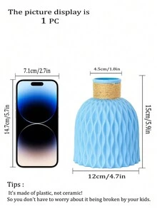 1入組塑料花瓶，高15cm，-友善環保塑料組裝，不可加水。否則會滲漏，輕便不怕摔，適用於牆壁裝飾，花藝布置，婚禮，派對，家居裝飾，桌面裝飾。 - 彩色 - 查看 11