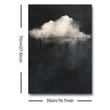1 Stück rahmenloses gotisches abstraktes Wolken Retro-Kunst-Poster Leinwanddruck Vintage dunkles Moody Bauernhaus Akademie Bild für Wohnzimmer Wohnheim moderne Hausdekoration - Aprikosenfarben - Übersicht 8