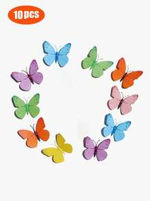 1pc 3D Butterfly Shaped Creative Magnetic Wall Sticker - Multicolor - View 2