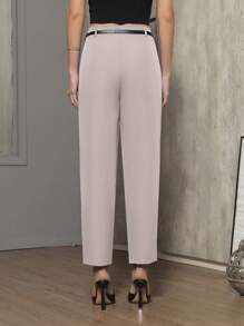 Women Pants - 米色 - 查看 2