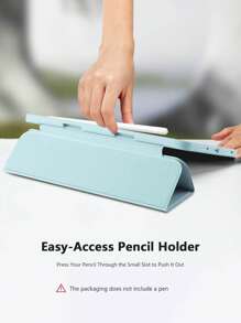 1 funda protectora plegable de 3 pliegues de color blanco hielo ajustable para bolígrafo y soporte para tableta, compatible con iPad Mini4/Mini5/Mini6/Mini7/9.7/10.2/10.5/Air4/Air5/10.9/Pro11/10th/12.9/iPad Air 11-pulgadas(M2)-2024/iPad Air 13(M3 2025)/iPad Air 11-pulgadas (M3) 2025/iPad (A16) 11 pulgadas 11th Generation 2025