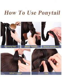 Snythetic Colored Hair Extensions 24 Inch Ponytail Extension With Hair Tie Ombre Braid Ponytail Rainbow Festival Party Rave Crazy Hair Day For Girls Kids