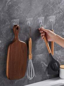 10/20/50/100 个透明粘合挂钩，多功能悬挂式收纳架，适用于家庭房间墙壁门柜