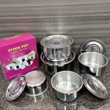 1套5入組加厚410不銹鋼調味杯，無磁性，適用於酒店廚房，攪拌蛋液，揉麵團和自助多用途碗