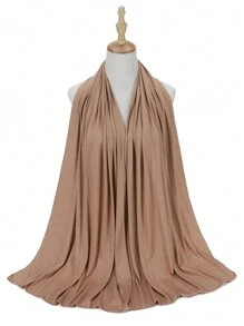 1pc Soft Modal Jersey Hijab, Warm And Comfortable, Solid Color Headscarf For Women, Suitable For Hijabi Outfit, Daily Wear, Autumn - Multicolor - View 13