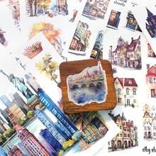 20Sheets City Building Style Aesthetic Sticker Book A5 Pre-Cut Matte PET Washi Stickers For Scrapbooking Journal Diary Decoration - City Party - View 7