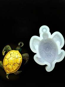 1 个硅胶模具，用于制作 8 种钥匙扣：青蛙、蝴蝶、蘑菇、猫、乌龟、章鱼、香薰蜡烛和石膏家居装饰 - 白色 - 查看 6