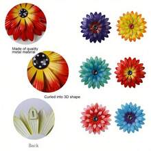 鐵艺花墙艺术品，1pc 3D金属雕塑，花园栅栏装饰，室内外花墙悬挂，艺术鐵花板用于家居装饰 - 多色 - 查看 3