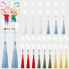 15/10//5/1 cái, Dấu trang acrylic trong suốt, sành điệu với thiết kế tua rua và hình chữ nhật sống động, Bộ đồ thủ công tự làm, Dấu trang trống cho thẻ quà tặng sáng tạo và được cá nhân hóa với cảm giác giống như một viên ngọc, Hoàn hảo cho những người yêu sách và những người đam mê thủ công - Nhiều màu - Xem 1