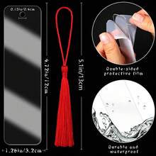 15/10//5/1 cái, Dấu trang acrylic trong suốt, sành điệu với thiết kế tua rua và hình chữ nhật sống động, Bộ đồ thủ công tự làm, Dấu trang trống cho thẻ quà tặng sáng tạo và được cá nhân hóa với cảm giác giống như một viên ngọc, Hoàn hảo cho những người yêu sách và những người đam mê thủ công - Nhiều màu - Xem 3