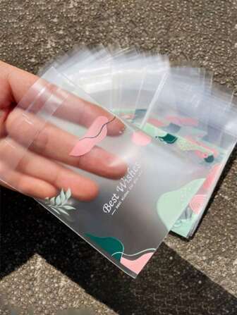 100pcs Morandi Style Mooncake Packaging Bags, Transparent Frosted Self-Adhesive Bags For Snow Skin, Egg Yolk Pastry, Green Bean Cake Wedding Party Gift Bags Gift Bag Party Kitchen School Supplies Food Bag Food Box Suitable For Candy Chocolate Cookies Etc.