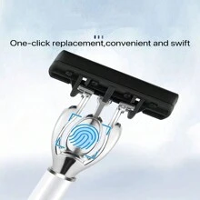 1入組具有6個六層不銹鋼刀頭的剃鬚刀，傳統風格，防滑且耐用，適用於日常面部護理和光滑剃鬚