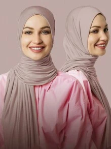 1pc Soft Modal Jersey Hijab, Warm And Comfortable, Solid Color Headscarf For Women, Suitable For Hijabi Outfit, Daily Wear, Autumn - Multicolor - View 8
