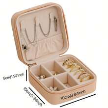 Organizador de joyas portátil de estilo francés: perfecto para aretes, anillos y collares - cierre con cremallera, interior de tela suave, adecuado para viajes y uso diario - Multicolor - Ver 2