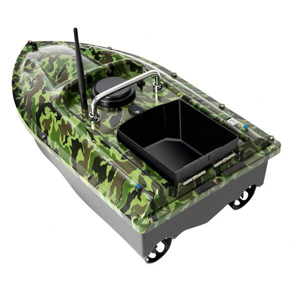 YUNRUX Futterboot Köderboot Angelköderboot mit LED-Licht, 2 Stunden Fahrzeit - Reichweite 500 Meter, Karpfenangeln Angler Geschenke für Männer